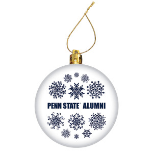 ornament with snowflakes and Penn State Alumni image